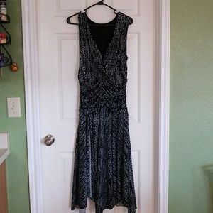 Black and light blue dress